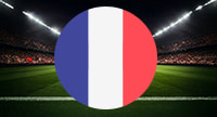 Uno stadio calcistico e la bandiera della Francia