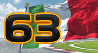 Il numero di gara 63 di Francesco Bagnaia e la bandiera dell'Italia