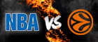 La scritta NBA e il logo dell'Eurolega