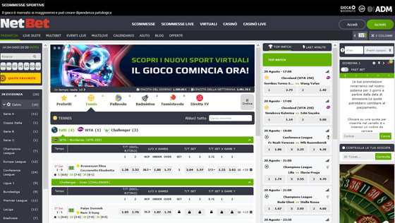 La home page di NetBet
