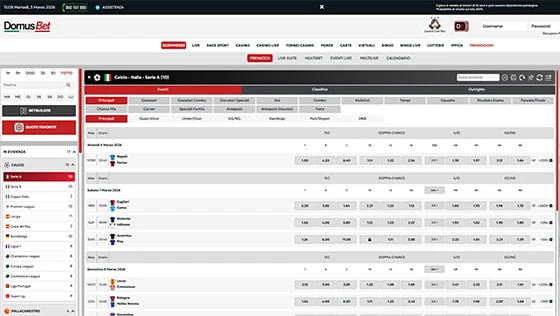 pagina calcio Domusbet