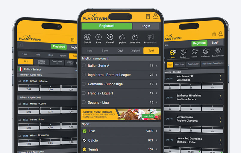 Homepage scommesse Planetwin365