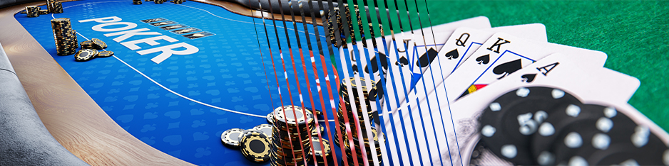 Tavolo, carte e chip per il poker