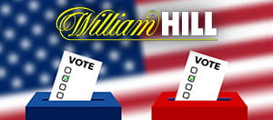 Il logo di William Hill e una bandiera degli Stati Uniti