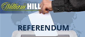 Un’urna elettorale e il logo di William Hill