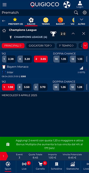 Elenco quote app QuiGioco