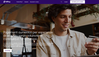 La schermata di una pagina del sito di HiPay