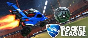 Il logo di Rocket League e un'immagine del gioco