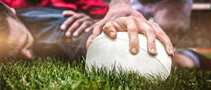 Una mischia in un incontro di rugby