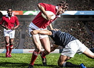 Giocatori di rugby in azione