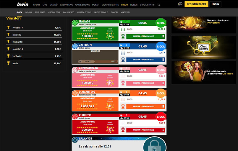 Bingo sala Galaxy di bwin