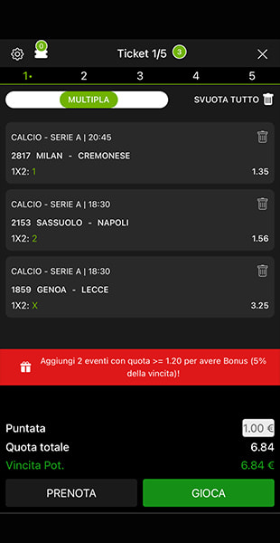 Visione schedina codere