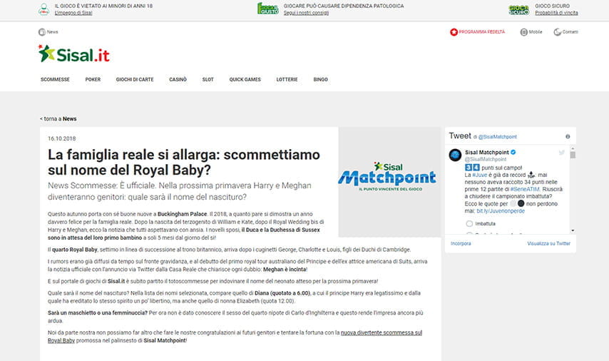 Tutte le notizie sul Royal Baby per le vostre scommesse speciali sul blog di Sisal