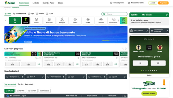 La home page di Sisal