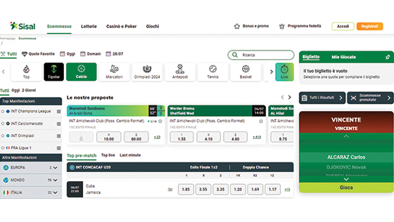 Le scommesse sportive su Sisal