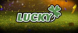 Un campo da calcio con il logo del sistema lucky