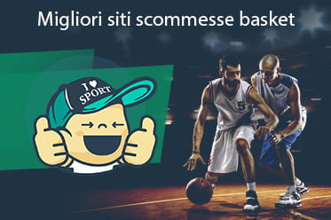 Migliori siti scommesse basket e due giocatori di pallacanestro