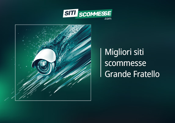 Il logo di sitiscommesse.com, la scritta Migliori siti scommesse Grande Fratello e una telecamera