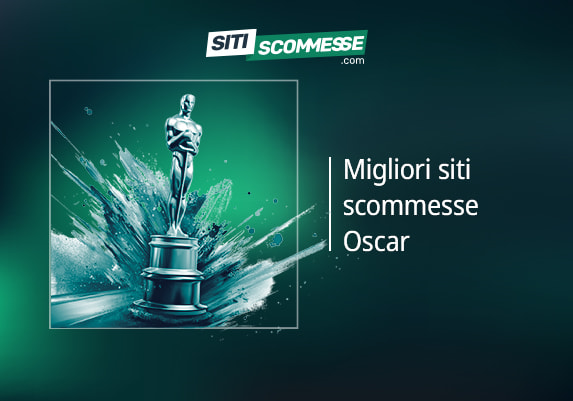 Il logo di sitiscommesse.com, la scritta Migliori siti scommesse Oscar e la statuetta degli Oscar