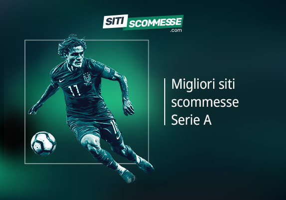 Il logo di sitiscommesse.com, la scritta Migliori siti scommesse Serie A e un calciatore