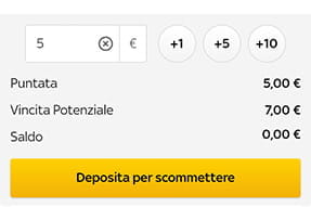 La conferma della giocata sulla app Sky Bet