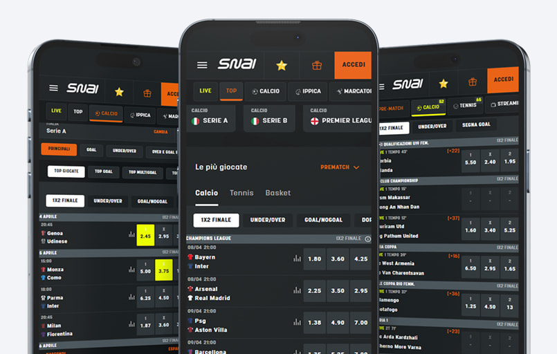 uno screenshot della home page snai