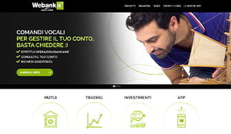La home page di una banca che fa servizio di home banking e supporta il sistema SOFORT