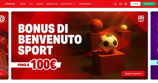homepage scommesse di Sportium