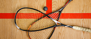 Racchette e pallina da squash