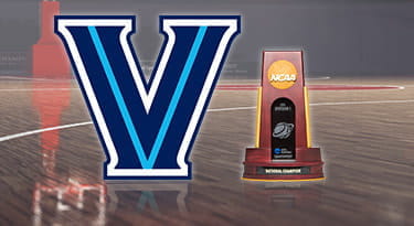 Il logo dei Villanova Wildcats e il trofeo NCAAB
