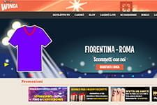 Un'immagine della landing page di Winga