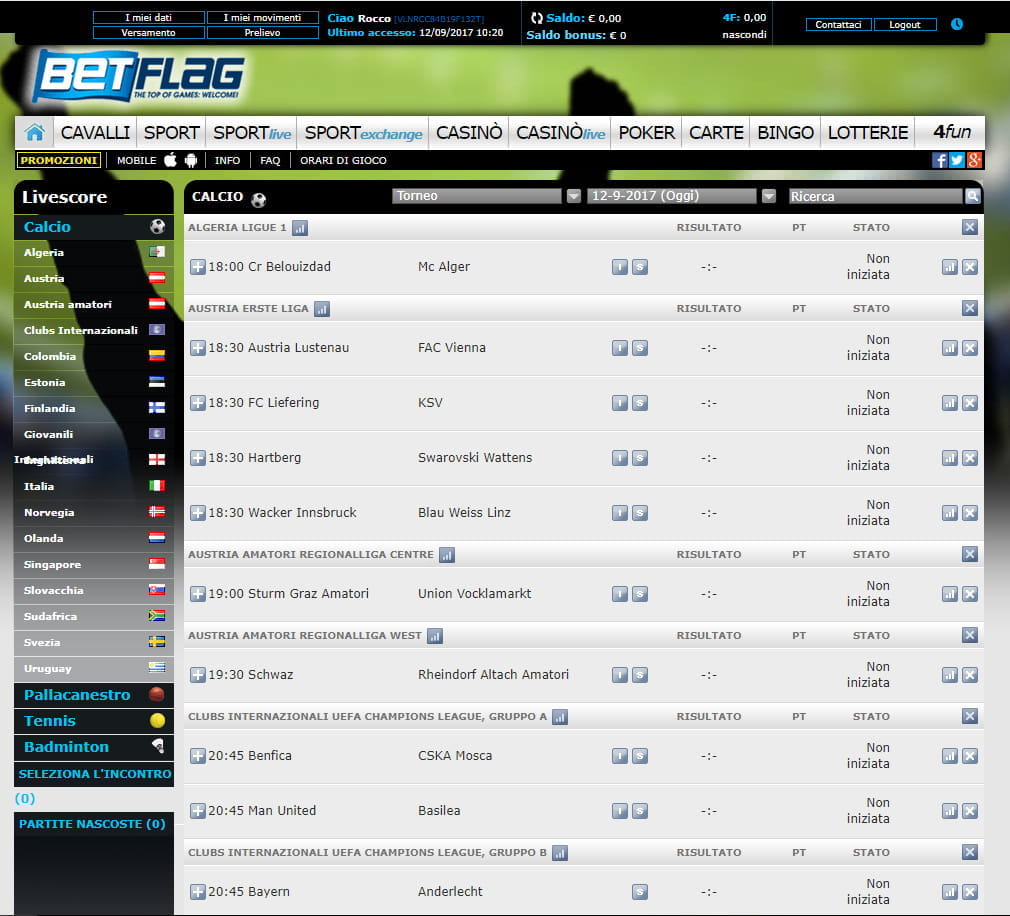 BetFlag live Tutto sull’offerta inplay del book italiano