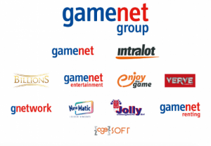 Il logo Gamenet e i loghi delle società controllate