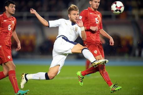 Ciro Immobile in azione con la maglia della Nazionale