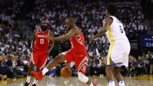 James Harden e Chris Paul in azione