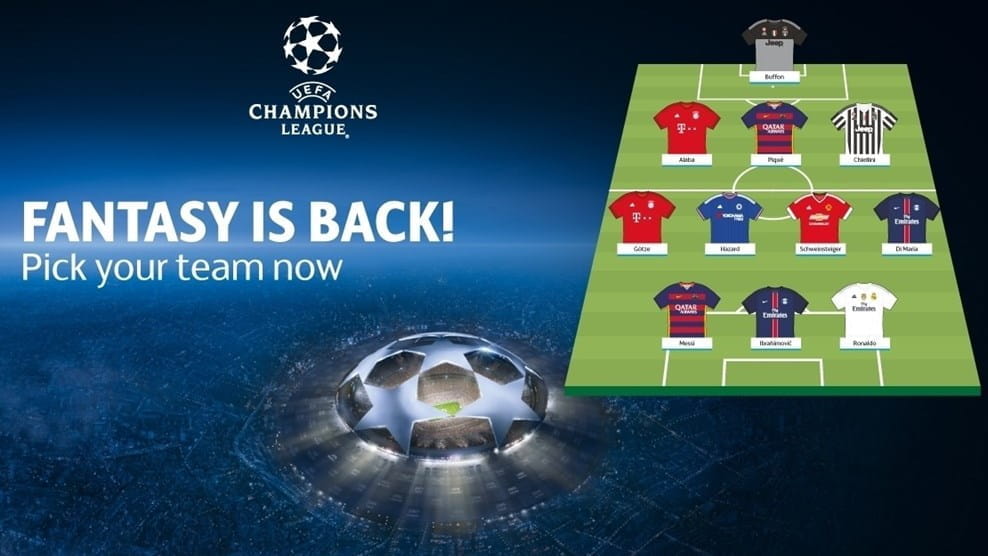 Lo schieramento in campo di una ipotetica squadra di Fantasy League con i protagonisti della Champions League