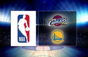 Il logo dell'NBA e quelli dei Golden State Warriors e dei Cleveland Cavaliers