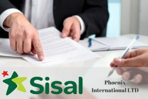 Il logo di Sisal Matchpoint, quello di Phoenix Ltd. e la firma di un contratto