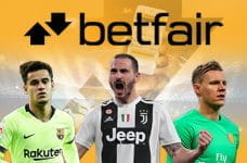 I calciatori Bonucci, Coutinho e Leno e il logo Betfair