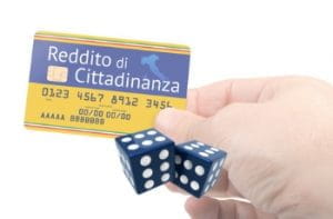 Tessera reddito di cittadinanza, dadi gioco d’azzardo