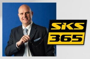 Francesco Gaziano, Country Manager per l'Italia di SKS365, e il logo dell'azienda