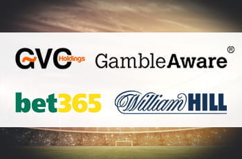 I loghi di GVC, William Hill, bet365 e GambleAware
