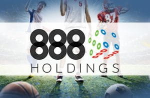 Il logo di 888 Holdings e alcuni atleti in azione