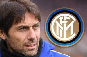Antonio Conte e il logo dell'Inter