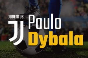 Il logo della Juventus e la scritta Paulo Dybala