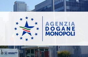 La sede e il logo dell'Agenzia Dogane e Monopoli