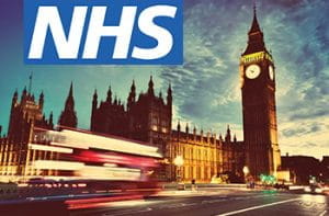 Londra e il logo della NHS