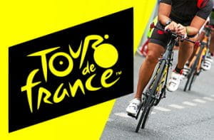 Un ciclista generico e il logo del Tour de France