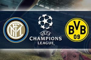 I loghi di Inter, Borussia Dortmund e Champions League