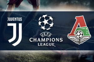 I loghi di Juventus, Lokomotiv Mosca e Champions League